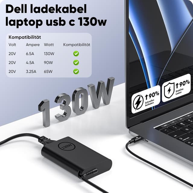 Thumbnail 1 de 130W USB C Netzteil für Dell XPS