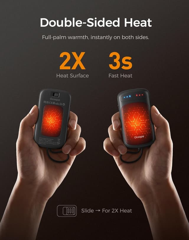 Detalle 2 de OCOOPA UT5 DuoHeat rechargeable hand warmer, 3 levels