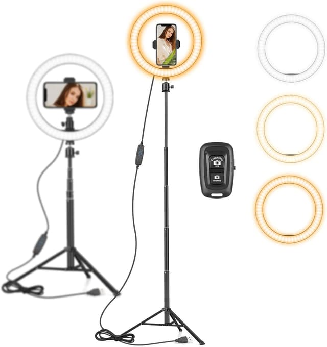 Imagen de 10" Ring Light with Tall Tripod Stand en OfertitasTOP