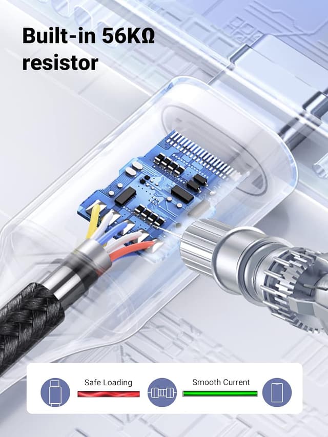 Detalle de UGREEN USB-C Charger Cable 2 Pack (USB-A to USB-C) with Fast Charging and QC 3.0 Support, 2M