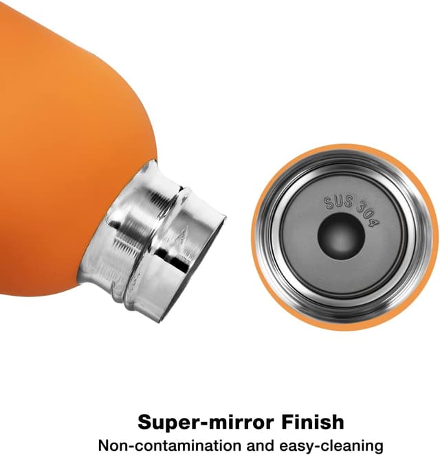 Detalle 2 de Exllena Insulated Water Bottle 1L with Buckle (Double Wall Stainless Steel) – Orange