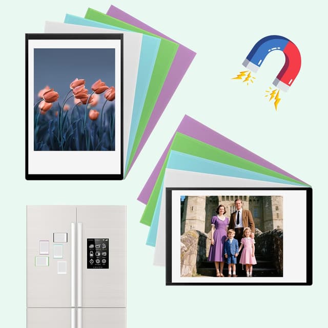 Detalle 1 de VINATO Cadre Photo Magnétique Frigo Noir 9,3x6,3 cm