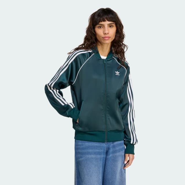 Detalle de Adidas Chaqueta deportiva de raso SST Verde