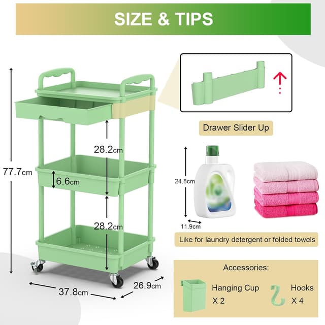 Detalle 2 de Yeabett 4-stöckiger Bastelwagen 4 Etagen 🚚