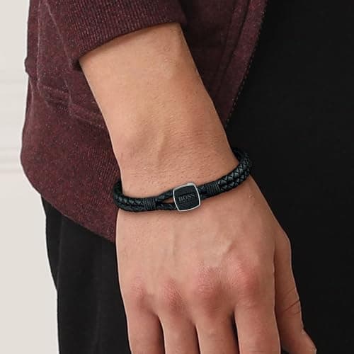 Detalle 1 de BOSS Jewelry Pulsera SEAL para hombre, Black 💍