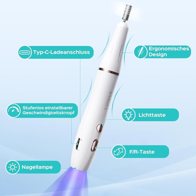 Thumbnail 4 de COSLUS Nagelfräser kabellos 2-in-1