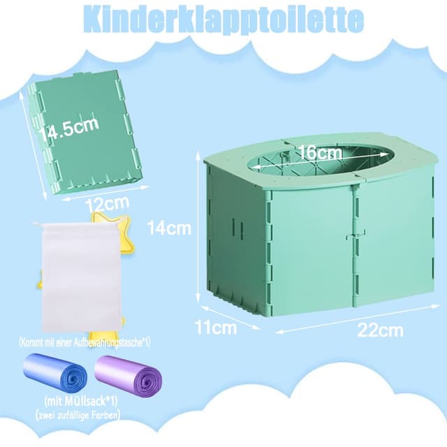 Detalle 2 de Kinder-Reise-Töpfchen faltbar grün