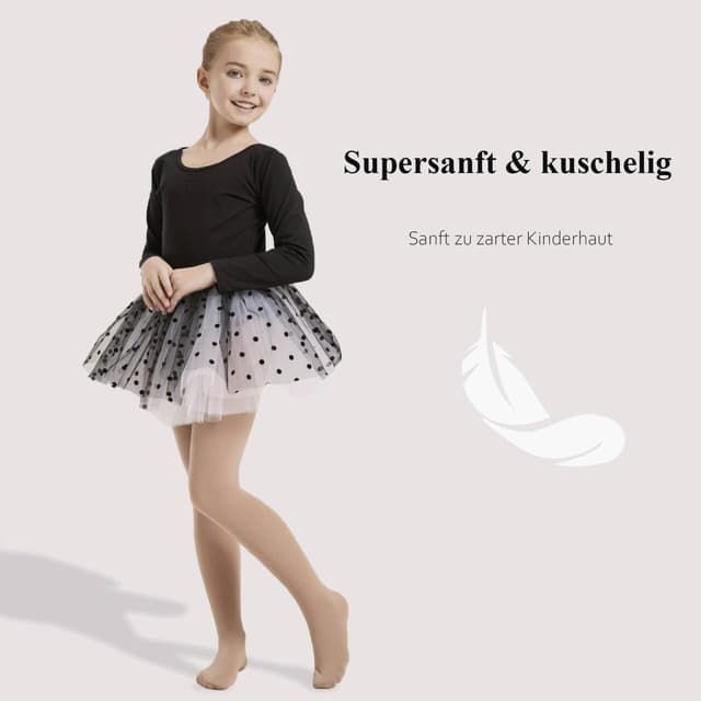 Detalle 2 de CozyWow collant da balletto per ragazza ultra morbidi (60 DEN) in microfibra
