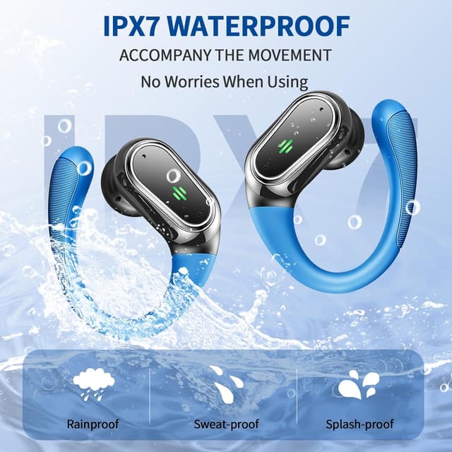Detalle 2 de Wireless Earbuds Bluetooth 5.4 with 50H Playtime, 4 ENC Mics, IP7 Waterproof Sports Earhooks