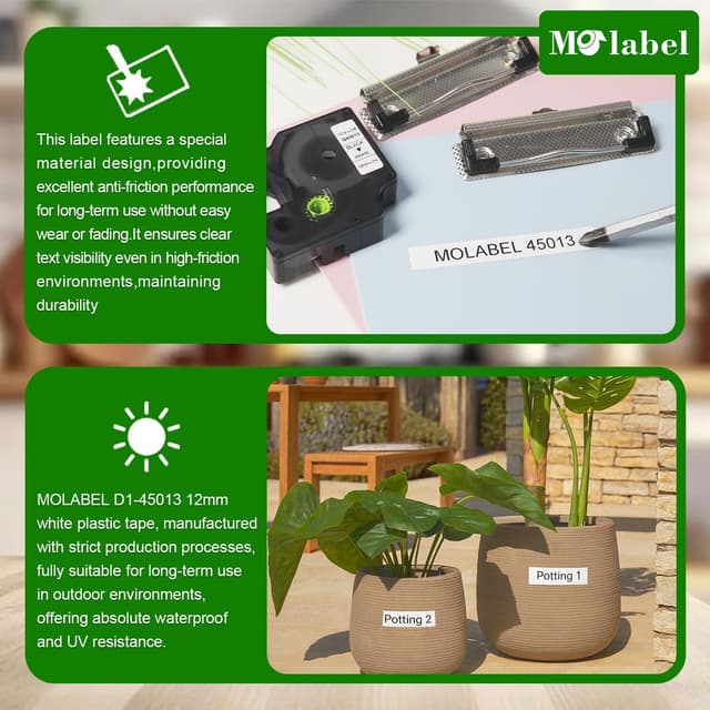 Detalle 2 de Molabel D1 12 mm x 7 m Schriftbänder 5er-Pack