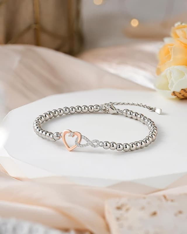 Detalle de POWWA Infinity Herz Armband mit Bedeutungs-Karte für Mama, Freundin & Frau