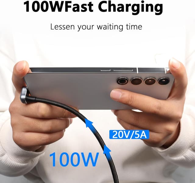Thumbnail 3 de U-förmiges USB‑C Schnellladekabel GELRHONR (180°) – USB 3,2 Gen 2, PD bis 100 W, 10 Gbps, 4K@60 Hz