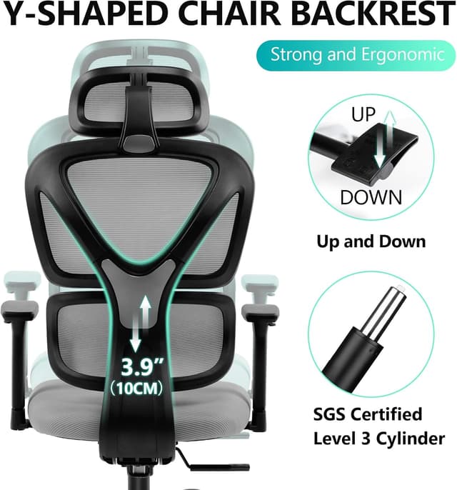 Detalle 2 de KERDOM KD9070 Silla ergonómica 360°