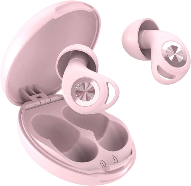 Detalle de Ear Plugs for Sleep 45dB Noise Cancelling Silicone Earplugs with 8 Tips (XS/S/M/L) & Case (Pink)