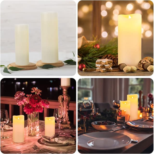 Detalle 2 de HANZIM LED Flameless Candles (Ivory) with 10-key remote and 24-hour timer