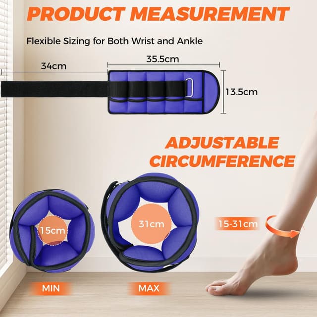 Detalle 2 de BAGAIL pesi per caviglia regolabili 0,45 kg