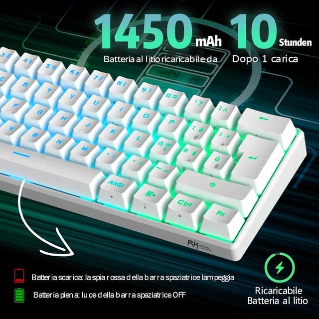 Thumbnail 5 de RK ROYAL KLUDGE RK61 Tastiera Meccanica 60% 62 tasti