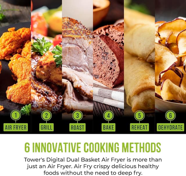 Thumbnail 2 de Tower T17137MSH Vortx 8.5L Dual Basket Air Fryer 2400W