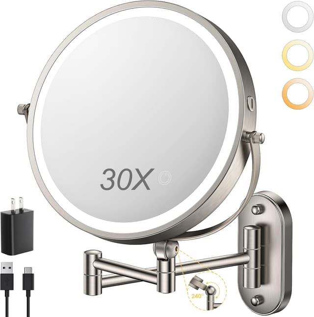 Detalle de ZLOKLA 9 Inch lighted makeup mirror 360