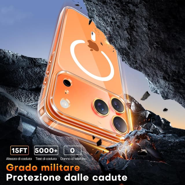 Thumbnail 5 de TAURI Cover iPhone 17 Pro Max trasparente con vetro temperato