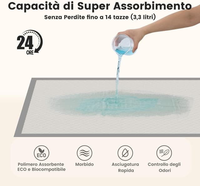 Detalle de Gardner Pet tappetini igienici per cani grandi 94x137 cm (80 pezzi) ultra assorbenti e anti-perdite