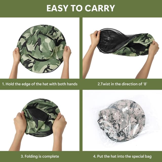 Detalle 2 de AOGOE Sombrero Antimosquitos con Mosquitera