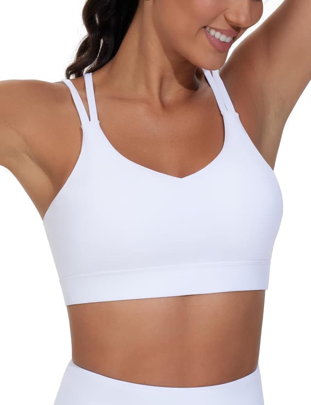 Detalle de THE GYM PEOPLE Soutien-gorge de sport à bretelles spaghetti avec bretelles rembourrées (pour femme)