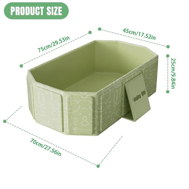 Detalle 2 de Vaiziya faltbare Badewanne für Kinder (0–8 Jahre) mit Ablassschraube, tragbares Duschbecken – grün