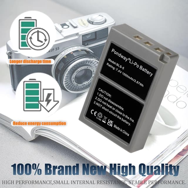 Thumbnail 1 de PONDWAY BLS-5 1000mAh camera battery