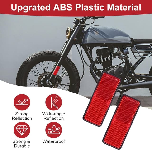 Detalle de AYBUY catarifrangente moto posteriore rosso, set da 4 pezzi (E4, tipo a vite)