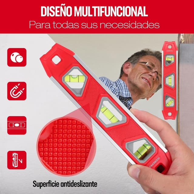 Thumbnail 5 de WORKPRO Nivel de Burbuja Magnético 23 cm