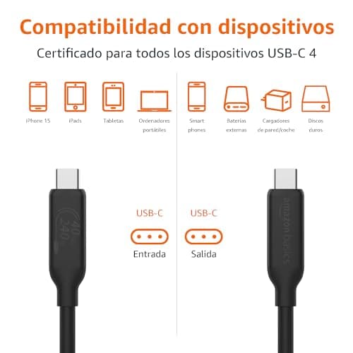 Thumbnail 2 de Amazon Basics Cable USB-C a USB-C 1 m, 240 W