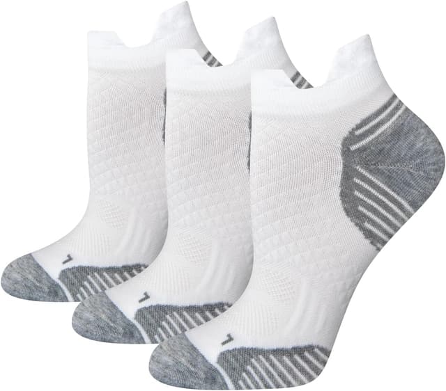 Detalle de Amazon Essentials Damen sportliche Funktions-Laufsocken (gepolstert, Fußgewölbestütze, 3 Paar)