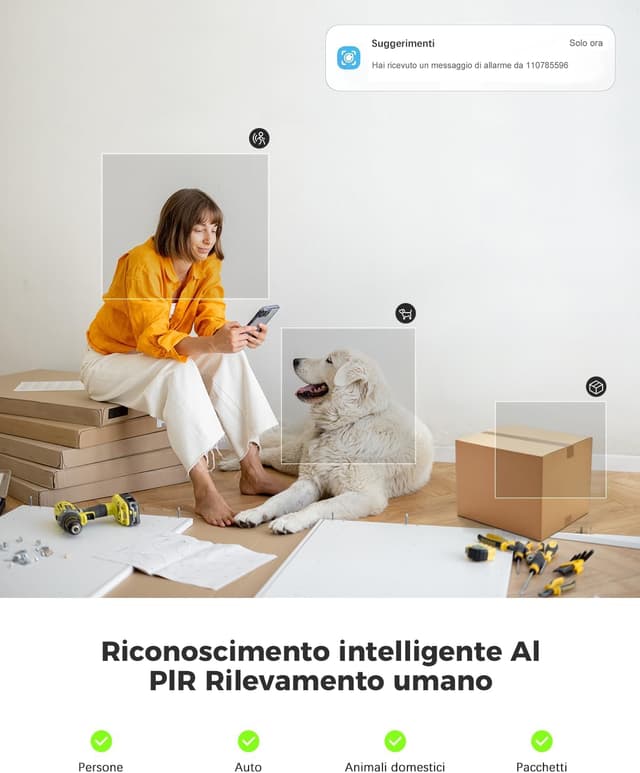 Thumbnail 4 de COCOCAM 2K telecamera Wi‑Fi interna 5200 mAh con AI e PIR