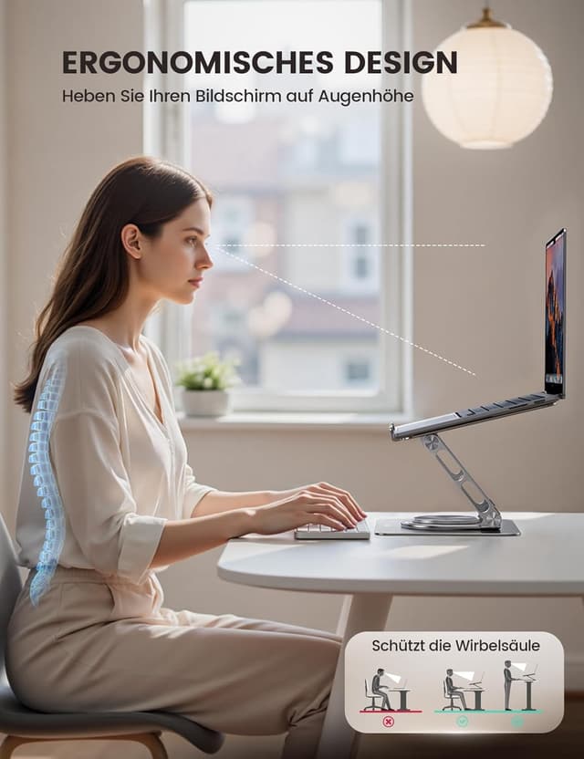 Detalle de Lamicall Laptop Ständer verstellbar, 10–17,3"