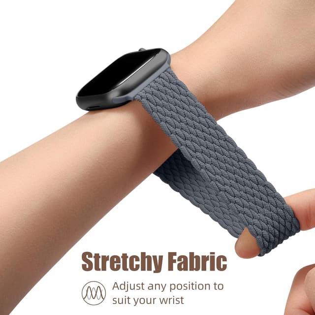 Detalle de Oielai braided nylon Apple Watch strap with adjustable magnetic clasp (40/41/42/44/45/46/49mm compatible)