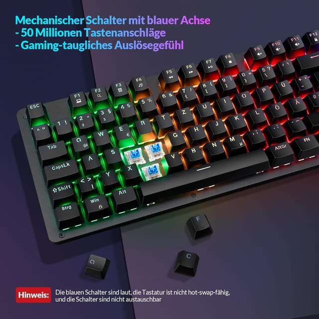 Thumbnail 1 de Rii Mechanische Gaming-Tastatur QWERTZ ⌨