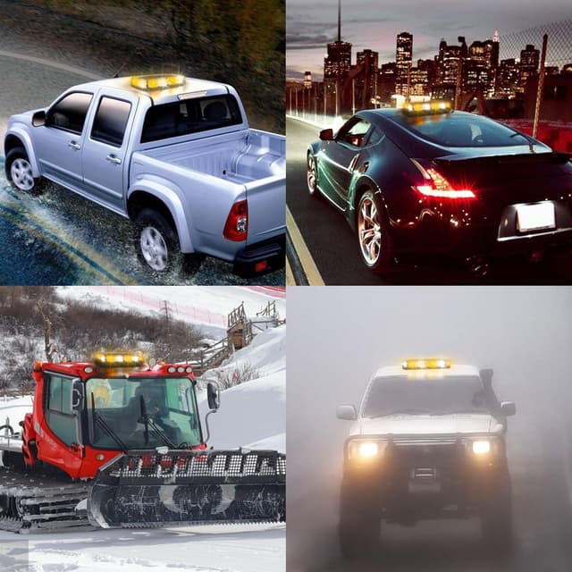 Thumbnail 6 de I LITTON Amber & White Flashing Beacon Strobe Light Bar with Magnetic Base (48 LEDs, 16 modes)