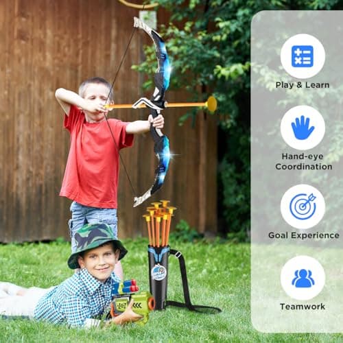 Thumbnail 5 de VATOS Juego de arco y flecha 🌈 para niños y niñas