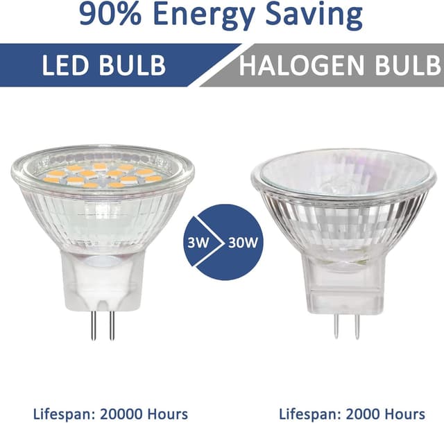 Detalle de Caldarax 6x Lampadine Spot GU4 LED 3W 3000K (MR11) 12V-24V, 300 lm, fascio 120°