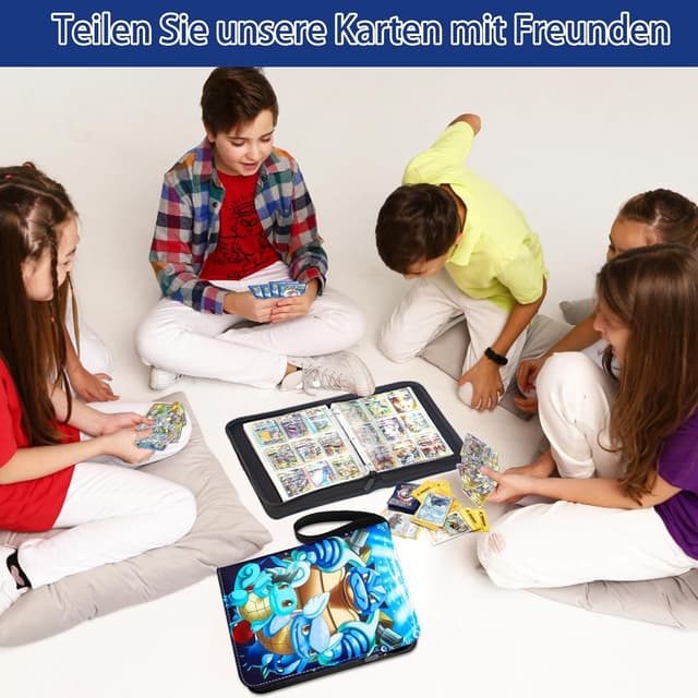Thumbnail 6 de Sammelalbum für Pokémon Karten – 50 Seiten mit Platz für 900 Sammelkarten, tragbarer Ordner mit Reißverschluss