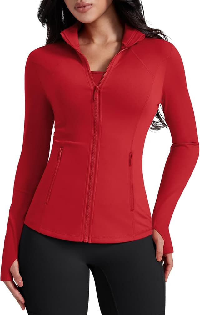 Thumbnail 6 de AVGO Womens Lightweight Zip Up Workout Jacket with Pockets & Thumb Holes