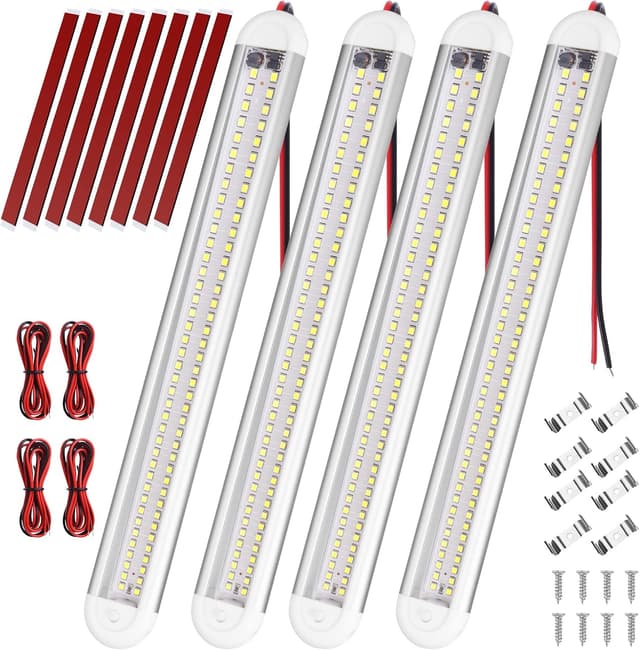 Detalle de URAQT 12 V LED-Innenlichtleiste mit 80 LEDs (1600 lm) für Wohnmobil, Lkw & Van