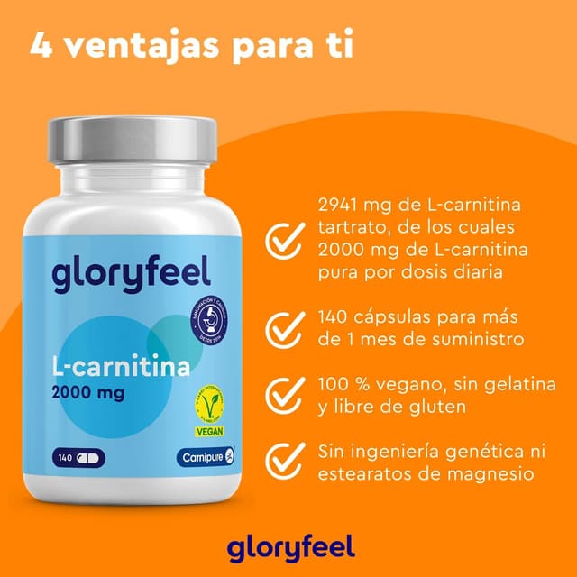 Thumbnail 1 de L-Carnitina 2000 mg Carnipure® de Lonza 💪 - Energía Vegana