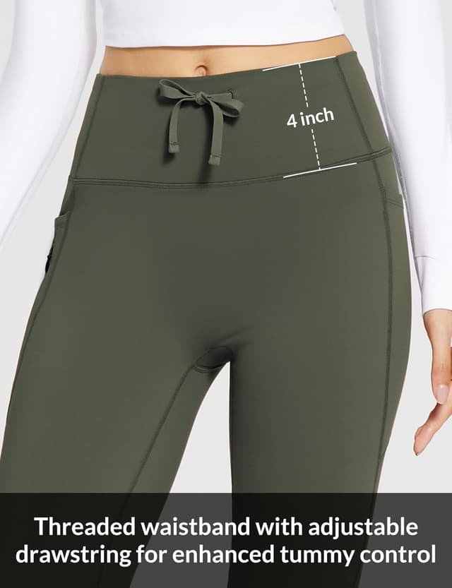 Detalle 2 de baleaf Women’s Thermal Flared Leggings Fleece Lined Yoga Pants with 4 Pockets