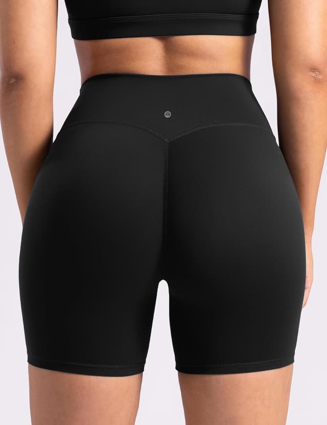 Detalle de ENERBLOOM Women’s Biker Shorts (2.5" / 4" / 6") High Waisted No Front Seam Workout Short with Hidden Scrunch