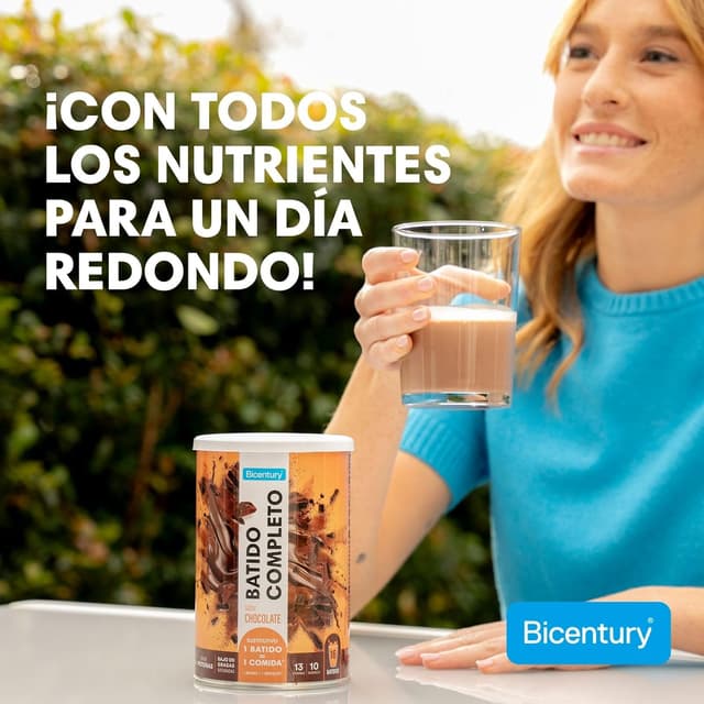 Detalle 2 de Bicentury Batido Completo Chocolate 🍫 16 toallas, 436 g