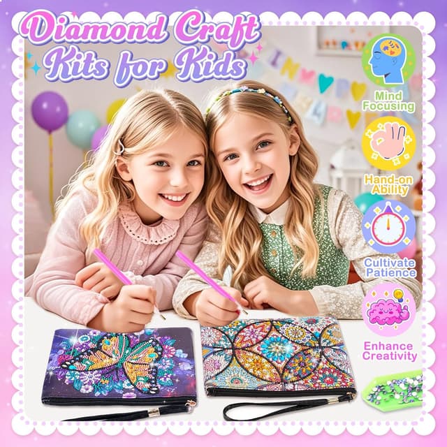 Detalle 2 de Diamond Art Crafts Kit for Ages 6–12 🎨
