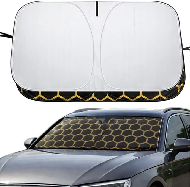 Detalle de Parasole auto per parabrezza interno pieghevole riflettente con protezione UV 142 x 70 cm