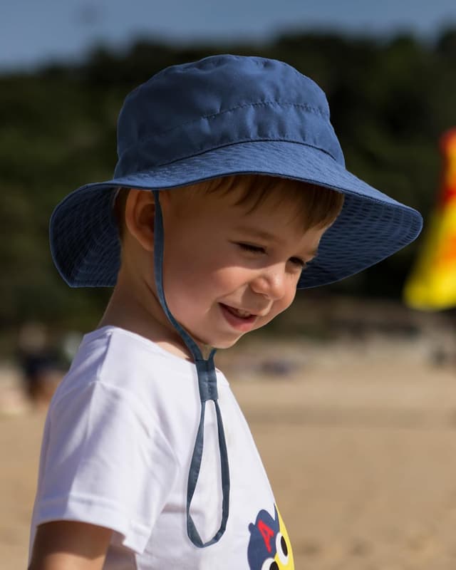Detalle de FURTALK Kinder-Sonnenhut mit UV-Schutz, verstellbar & faltbar – Bucket Hat mit breiter Krempe